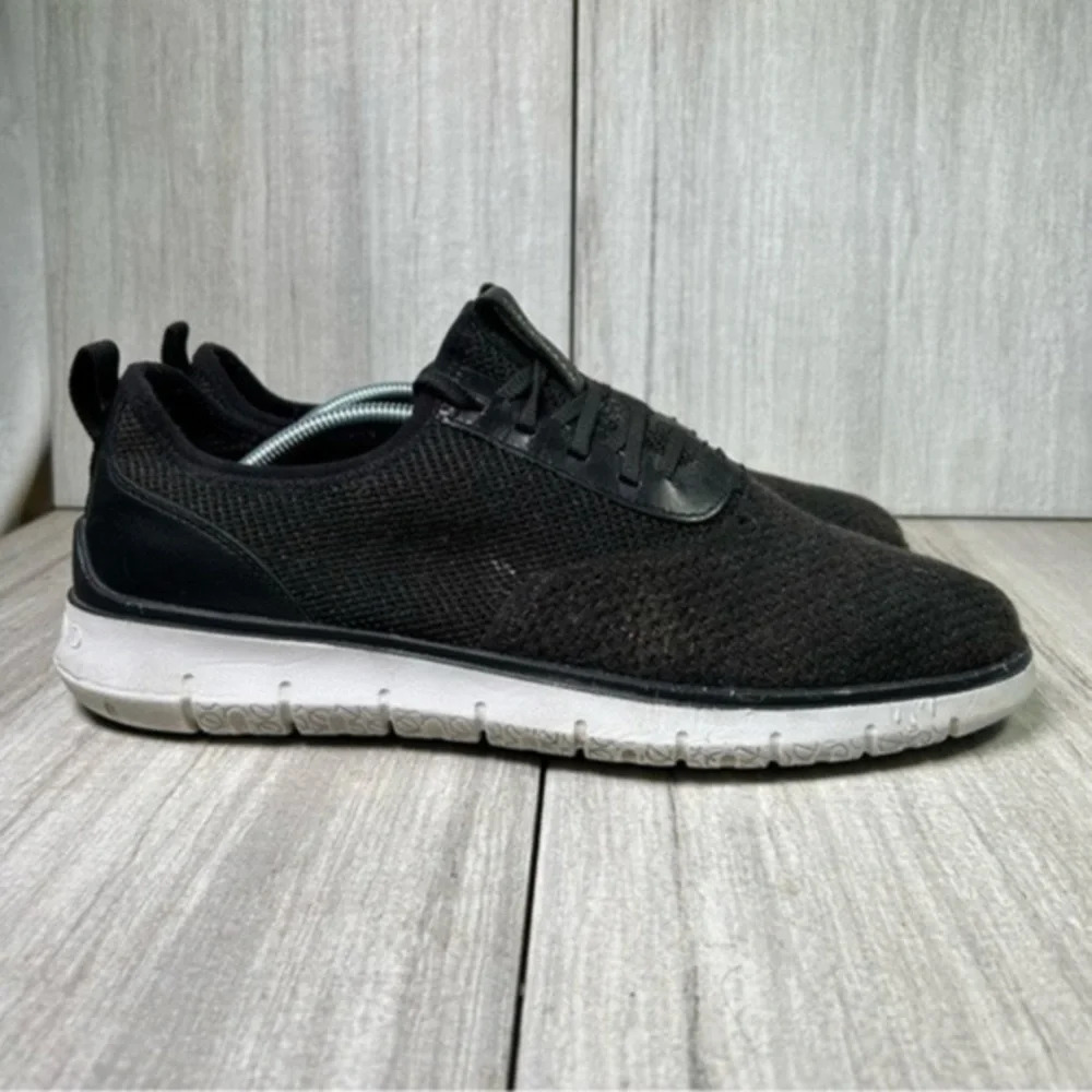 Cole Haan Black Knit Casual Oxfords with White Sole